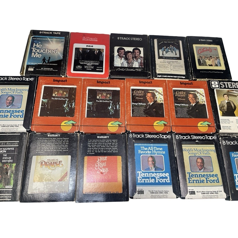8 Track Stereo Lot  Of 17 Gospel Music Christian Tennessee Hymns 70s 80s